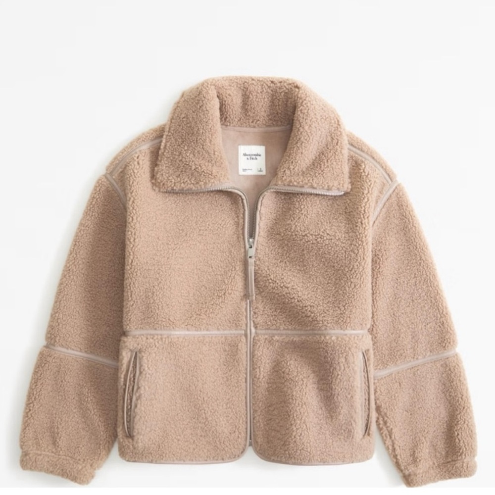 Abercrombie & Fitch Sherpa Mockneck Full Zip Size S